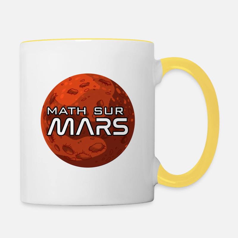 Math sur Mars - Mug contrasté - blanc/jaune