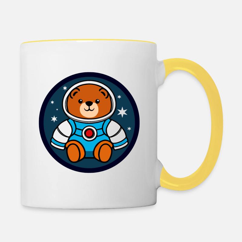 Nounours astronaute - Mug contrasté - blanc/jaune