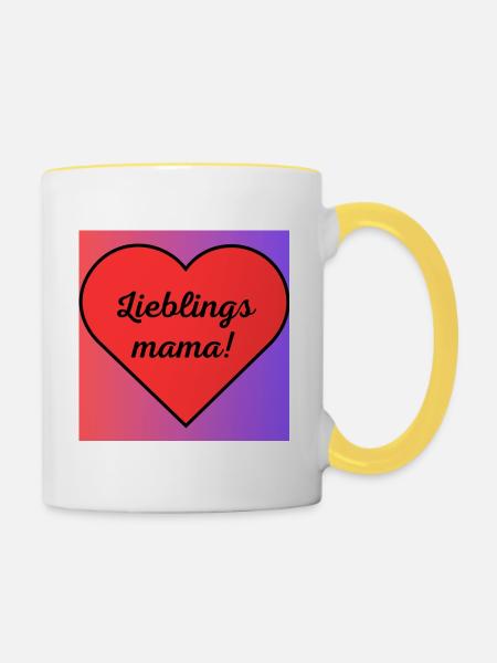 Lieblings Mama! - Tasse zweifarbig - Weiß/Gelb