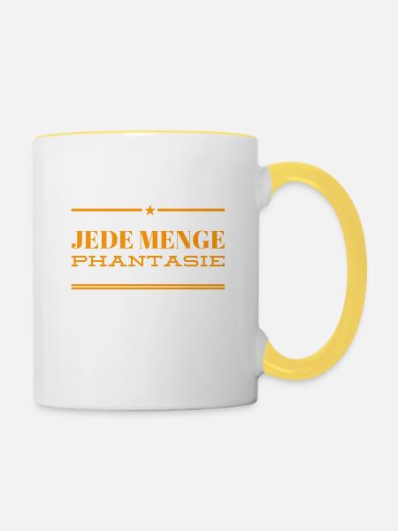 ich bin voller Phantasie - Tasse zweifarbig - Weiß/Gelb