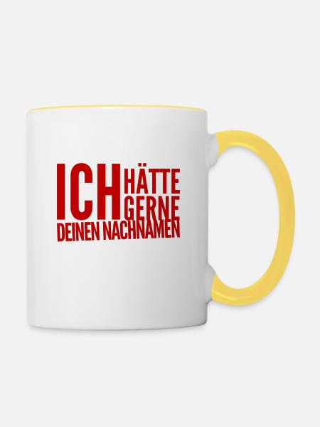 ich will dich heiraten - Tasse zweifarbig - Weiß/Gelb