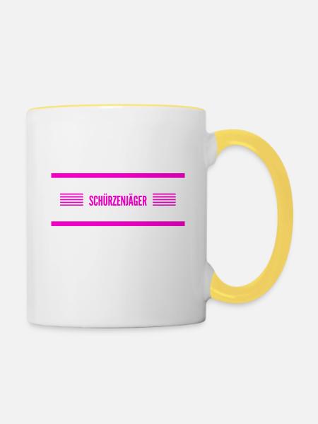 Frauenheld - Tasse zweifarbig - Weiß/Gelb