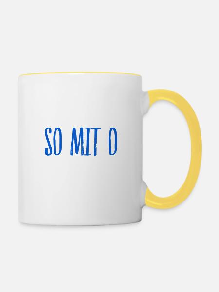 so wird mit o geschrieben - Tasse zweifarbig - Weiß/Gelb