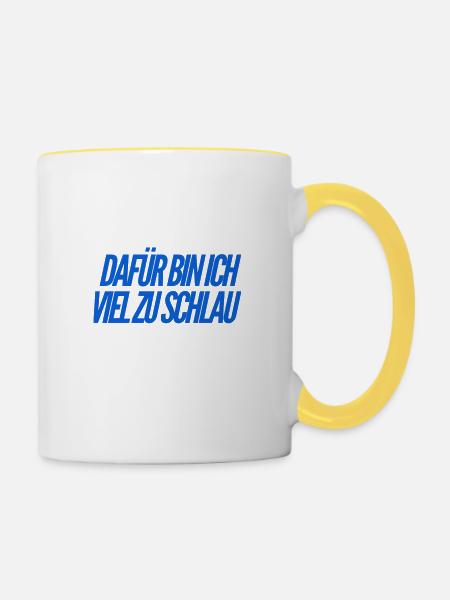 ich bin intelligent - Tasse zweifarbig - Weiß/Gelb