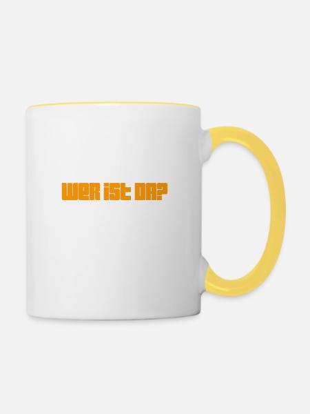 wer da? - Tasse zweifarbig - Weiß/Gelb