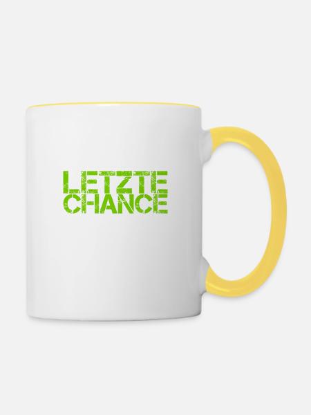 letzte Chance - Tasse zweifarbig - Weiß/Gelb
