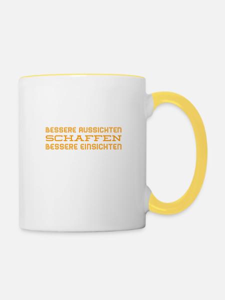 Entwicklung ist möglich - Tasse zweifarbig - Weiß/Gelb