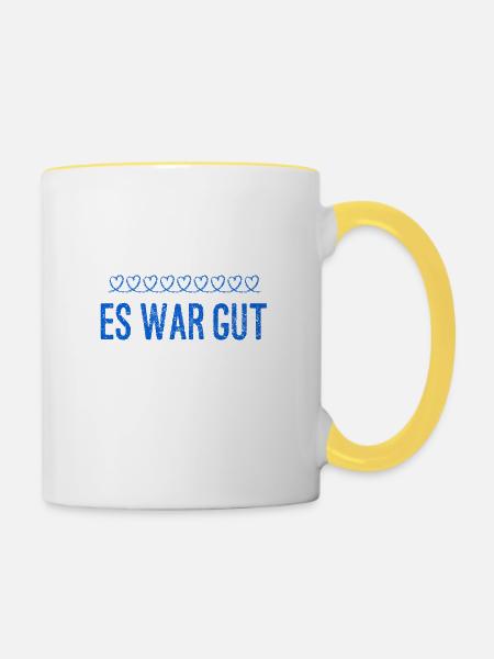 es war spitze - Tasse zweifarbig - Weiß/Gelb