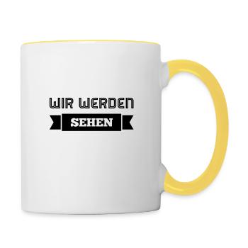 locker bleiben - Tasse zweifarbig - Weiß/Gelb - Rechts