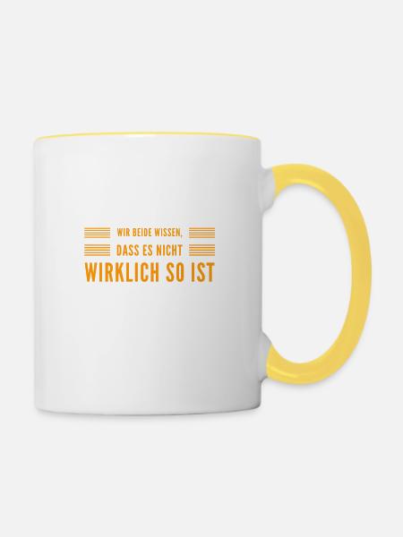 wir beide wissen es - Tasse zweifarbig - Weiß/Gelb
