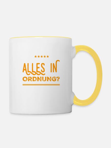 alles fein? - Tasse zweifarbig - Weiß/Gelb