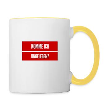 störe ich gerade? - Tasse zweifarbig - Weiß/Gelb - Rechts