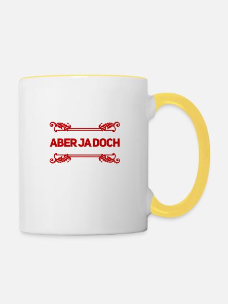 ja doch - Tasse zweifarbig - Weiß/Gelb