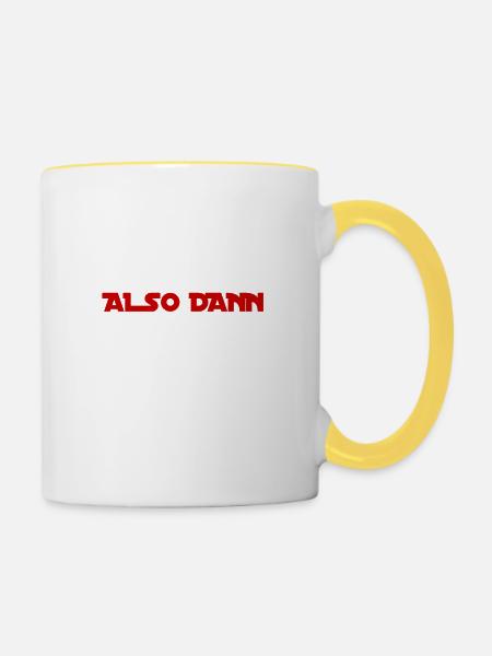 ab geht es - Tasse zweifarbig - Weiß/Gelb