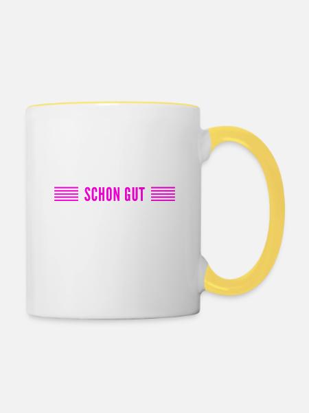 das ist kein Problem - Tasse zweifarbig - Weiß/Gelb