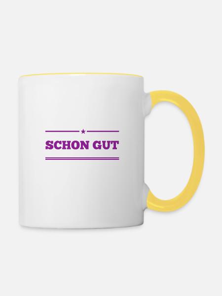 kein Problem - Tasse zweifarbig - Weiß/Gelb