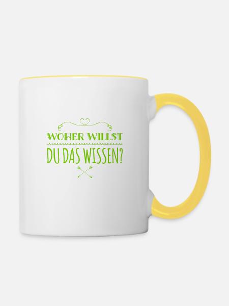 da bin ich kritisch - Tasse zweifarbig - Weiß/Gelb