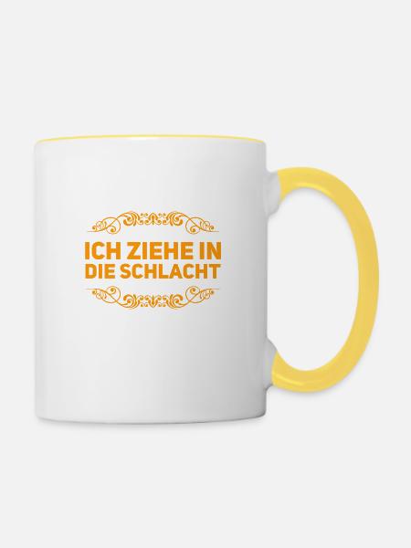 bereit für den Kampf - Tasse zweifarbig - Weiß/Gelb