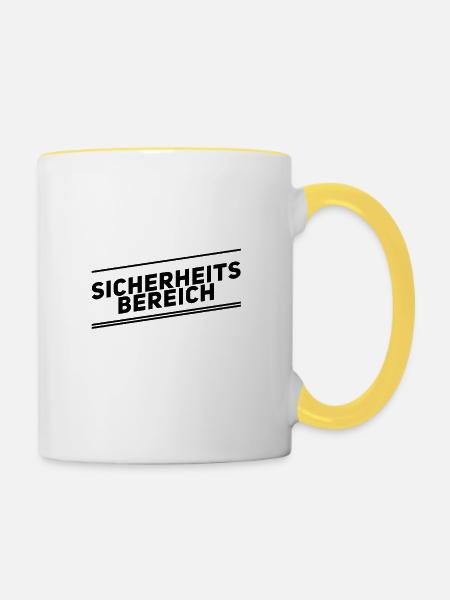 Sicherheitsbereich - Tasse zweifarbig - Weiß/Gelb