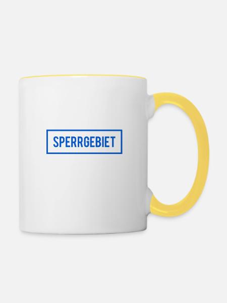 kein Zugang - Tasse zweifarbig - Weiß/Gelb