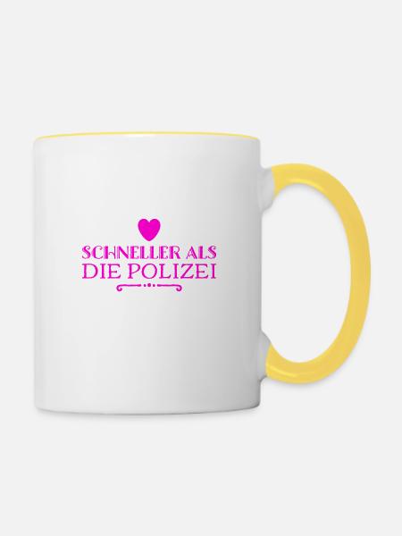 ich bin schnell - Tasse zweifarbig - Weiß/Gelb