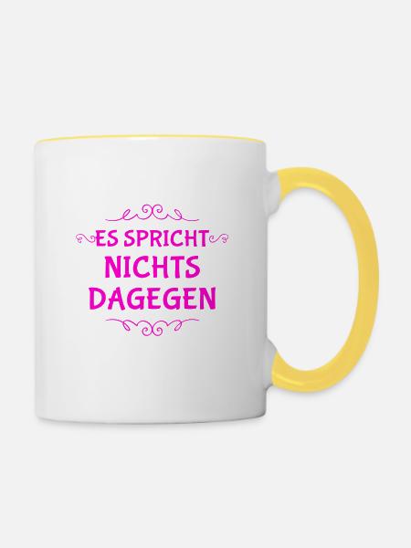 geht klar - Tasse zweifarbig - Weiß/Gelb