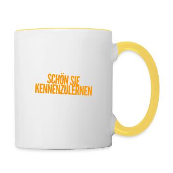 schön sie zu treffen - Tasse zweifarbig - Weiß/Gelb - Rechts