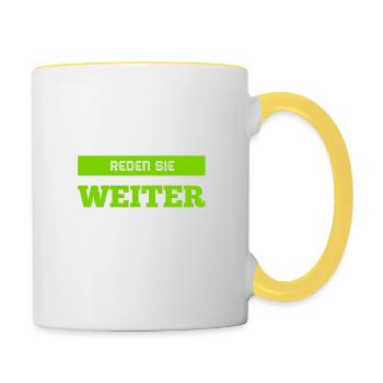 sprechen sie weiter - Tasse zweifarbig - Weiß/Gelb - Rechts
