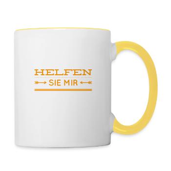 Hilfe geht immer - Tasse zweifarbig - Weiß/Gelb - Rechts