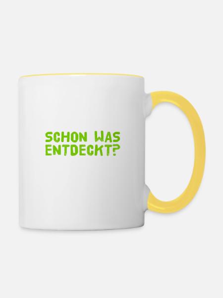 Bist du ein Entdecker? - Tasse zweifarbig - Weiß/Gelb