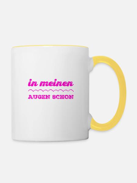 das denke ich - Tasse zweifarbig - Weiß/Gelb
