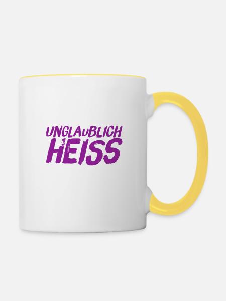 ich bin attraktiv - Tasse zweifarbig - Weiß/Gelb