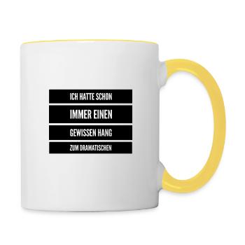 Hang zum dramatischen - Tasse zweifarbig - Weiß/Gelb - Rechts