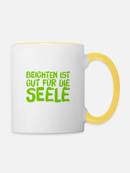 gut für die Seele - Tasse zweifarbig - Weiß/Gelb