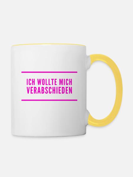 lebe wohl - Tasse zweifarbig - Weiß/Gelb