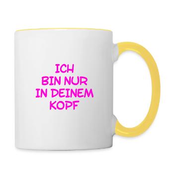 alles Einbildung - Tasse zweifarbig - Weiß/Gelb - Rechts