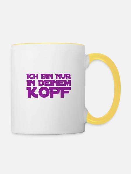 das ist eingebildet - Tasse zweifarbig - Weiß/Gelb