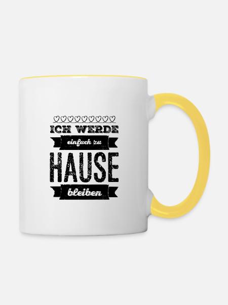 Partys sind out - Tasse zweifarbig - Weiß/Gelb