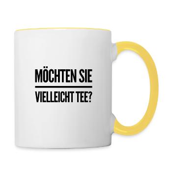 möchten sie vielleicht Tee? - Tasse zweifarbig - Weiß/Gelb - Rechts