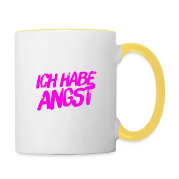 ich spüre Angst - Tasse zweifarbig - Weiß/Gelb - Rechts