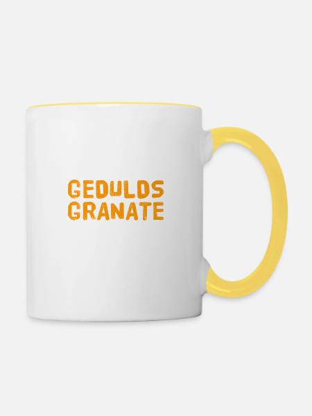 Geduldsgranate - Tasse zweifarbig - Weiß/Gelb