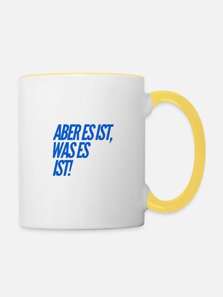 ich bleibe locker - Tasse zweifarbig - Weiß/Gelb