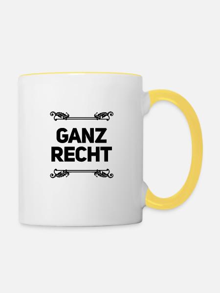 da stimme ich zu - Tasse zweifarbig - Weiß/Gelb