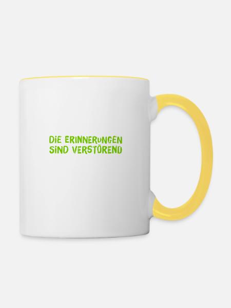 magere Erinnerungen - Tasse zweifarbig - Weiß/Gelb