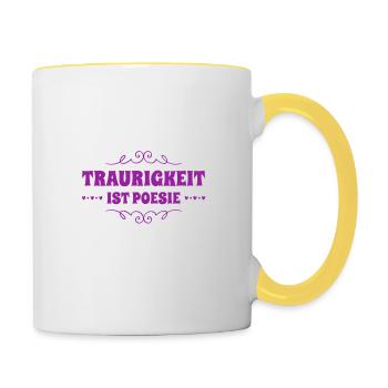 ich liebe Trauer - Tasse zweifarbig - Weiß/Gelb - Rechts