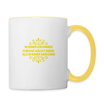 sei wie du bist - Tasse zweifarbig - Weiß/Gelb - Rechts