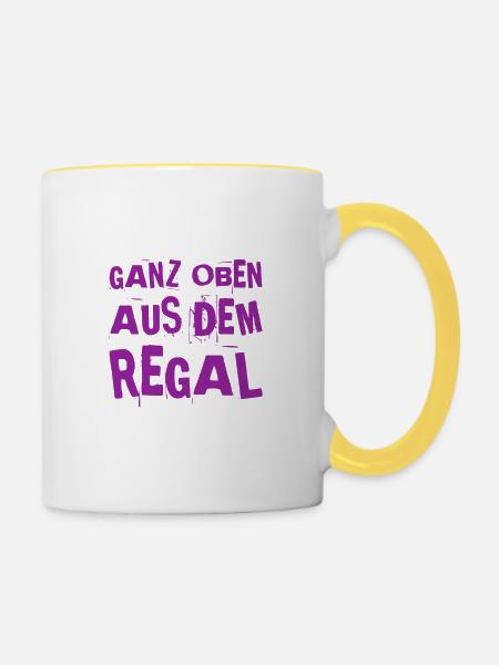 vom Feinsten - Tasse zweifarbig - Weiß/Gelb