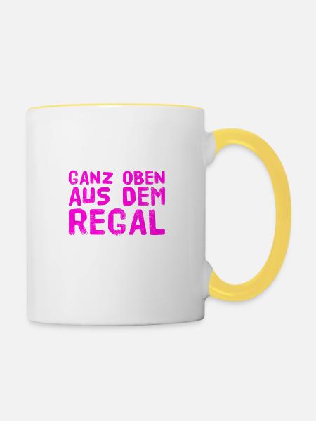 einfach spitze - Tasse zweifarbig - Weiß/Gelb