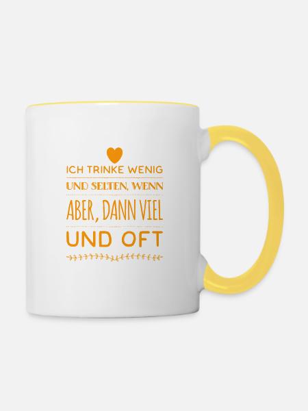 Trinkgewohnheiten - Tasse zweifarbig - Weiß/Gelb