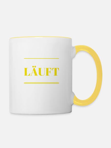 alles super - Tasse zweifarbig - Weiß/Gelb